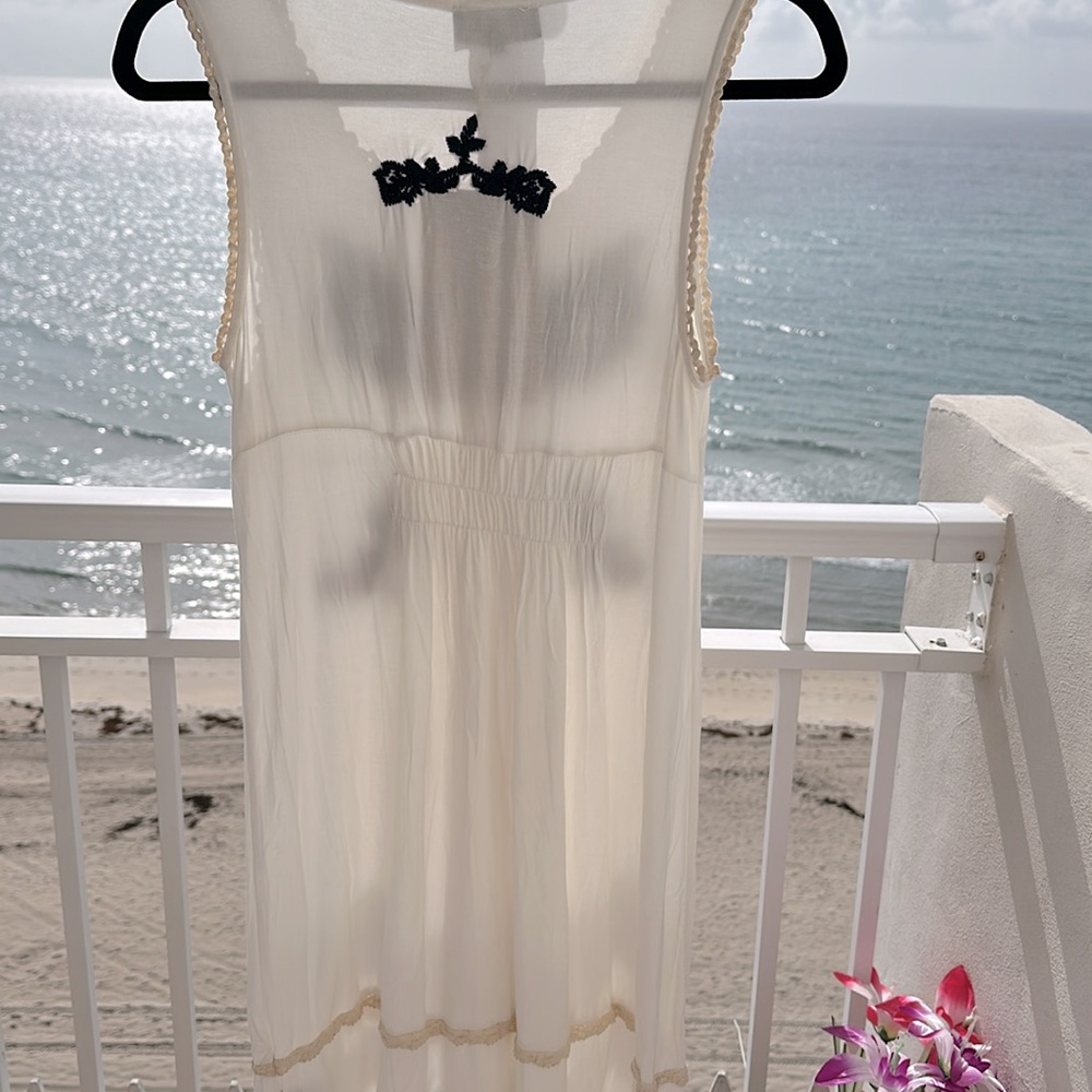 POL light Cream embroidered Sundress with Scoop Neck NWT - Picture 6 of 8